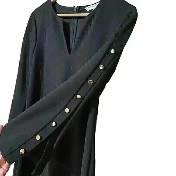 Trina Turk Nalin Studded Sleeve Shift Dress 4 Black Formal Event Minimalist NWT - Picture 6 of 10